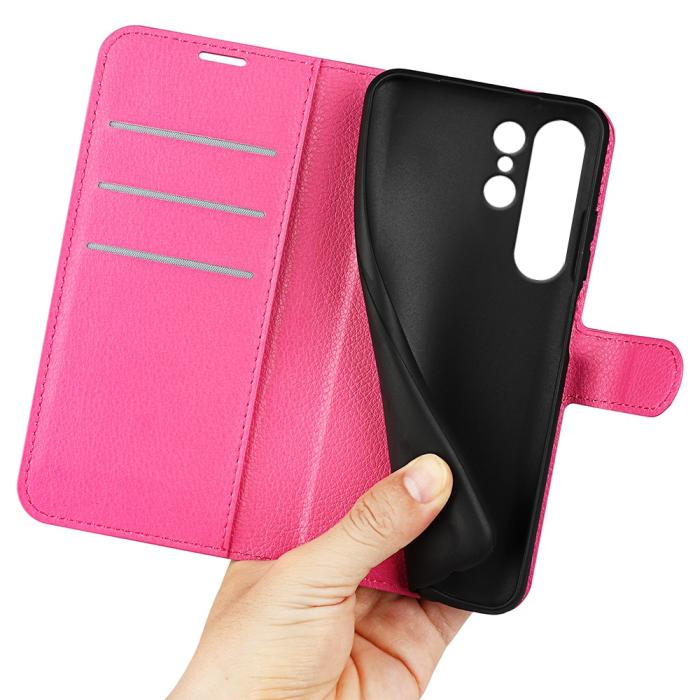 Bild 4,  Samsung Galaxy S24 Ultra Fodral Läder Litchi Rosa