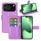  iPhone 17 Pro Max Fodral Litchi Läder Lila