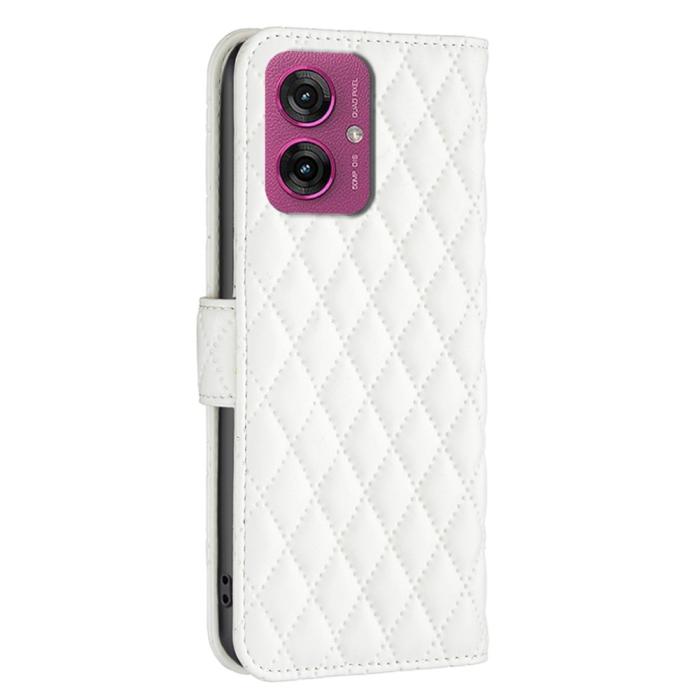 Bild 6,  Motorola Moto G55 5G Fodral Diamond Läder Vit