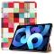  iPad Air 2026-2020 Fodral Tri-Fold Färgade Fyrkanter
