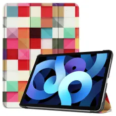  iPad Air 2026-2020 Fodral Tri-Fold F&auml;rgade Fyrkanter