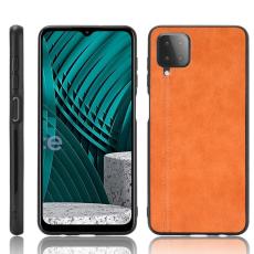  Samsung Galaxy A12 - L&auml;derbelagt Hybrid Skal - Orange