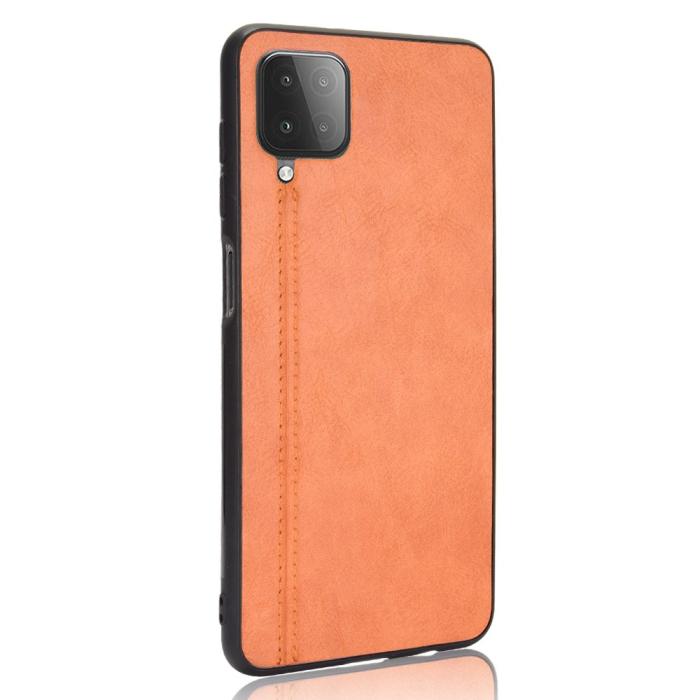 Bild 3,  Samsung Galaxy A12 - Läderbelagt Hybrid Skal - Orange