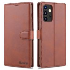 AZNS Samsung Galaxy A72 - AZNS L&auml;der Fodral - Brun