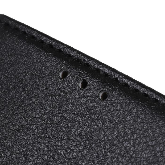 Bild 5,  OnePlus 8 - Litchi Plånboksfodral - Svart