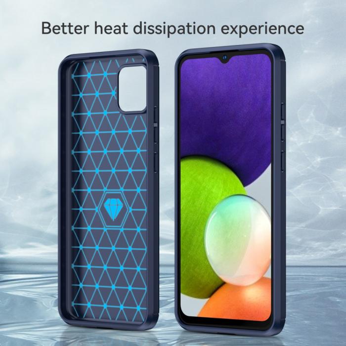 Bild 4,  Samsung Galaxy A03 Skal Borstad Stål Textur Blå