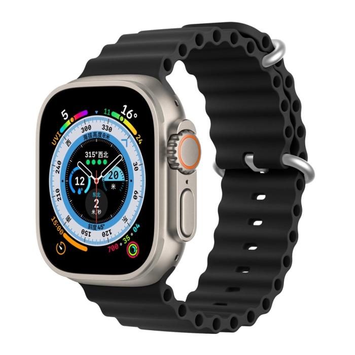 Bild 2, DUX DUCIS DUX DUCIS Apple Watch 38/40/41/42 mm mm Armband Wave Design Svart