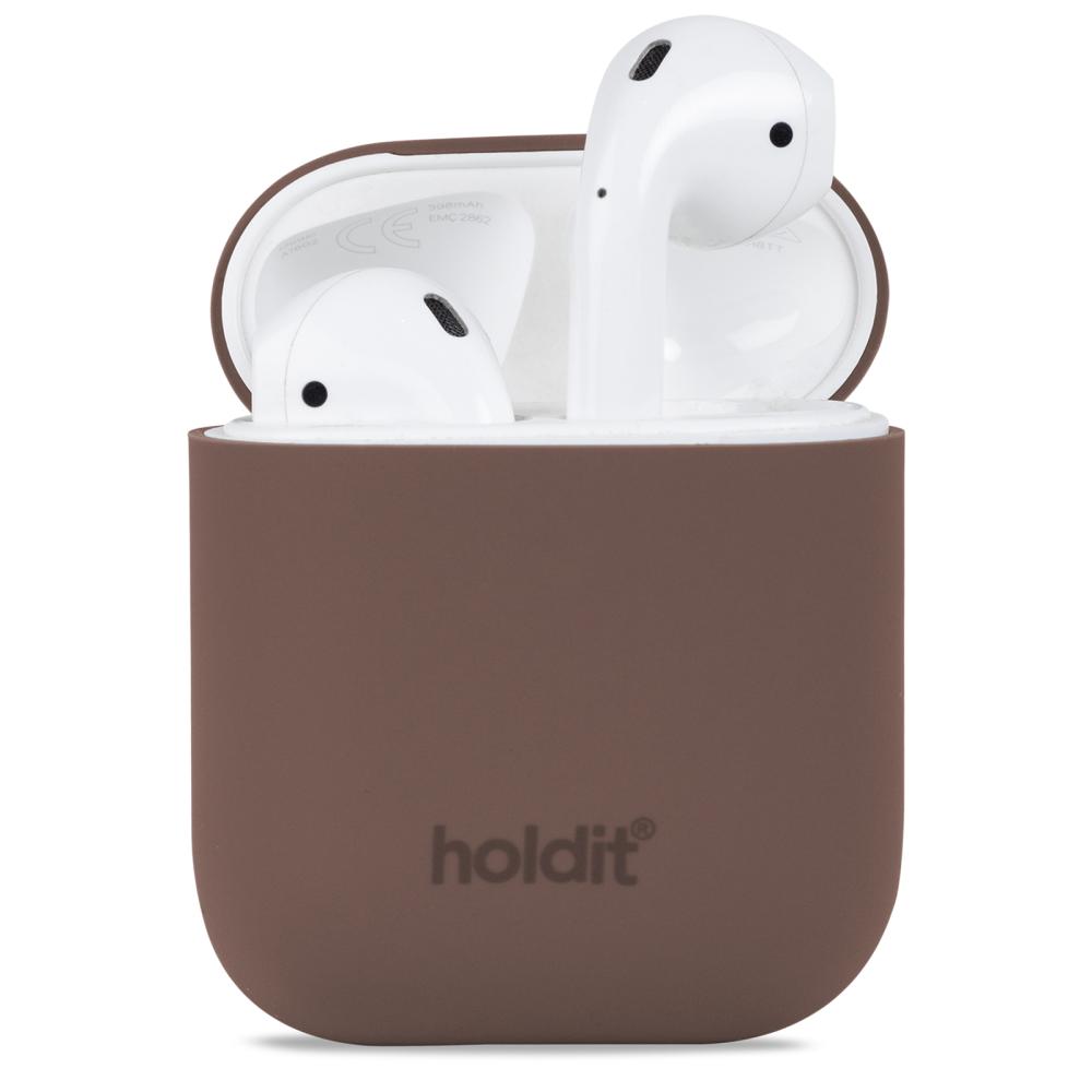 holdit holdit AirPods 1/2 Skal Silikon Nygård Dark Brown
