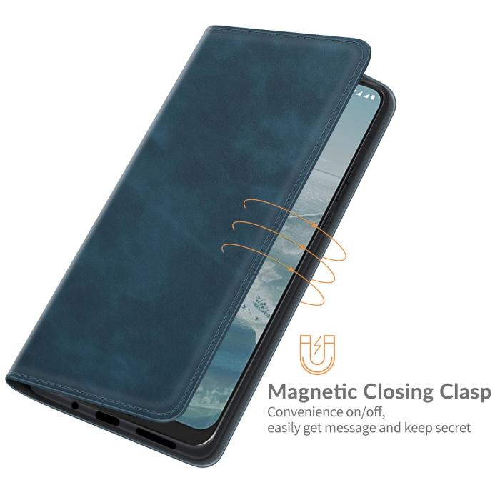 Bild 6,  Nokia G10 / G20 Fodral Skin Touch Läder Blå