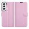  Samsung Galaxy S22 Fodral Litchi Textur Ljus Rosa