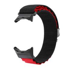  Google Pixel Watch / Watch 2 Armband Nylon Pro Svart/R&ouml;d