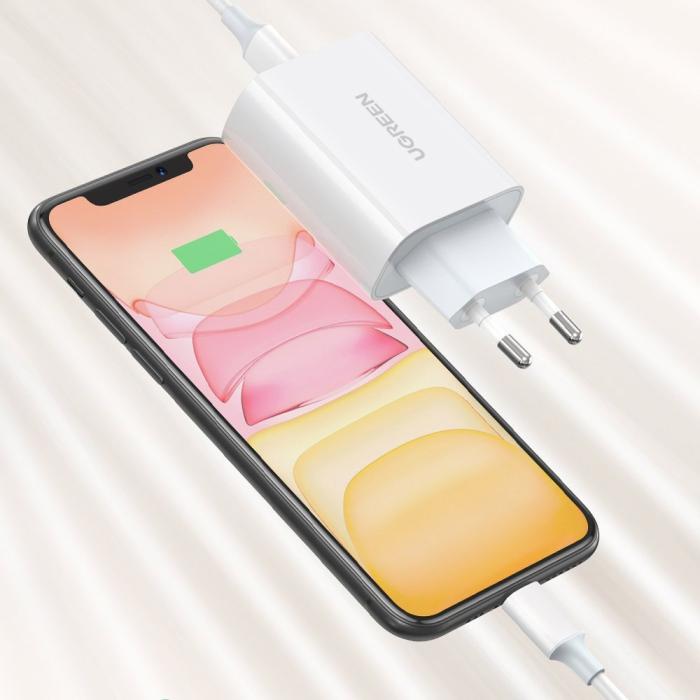 Bild 2, UGREEN Ugreen 30W USB-C QC PD Snabbladdare Väggladdare Vit
