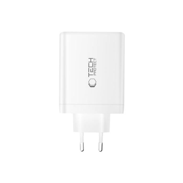 Bild 3, Tech-Protect Tech-Protect 140W Väggladdare PD QC3.0 USB-C/USB-A Vit