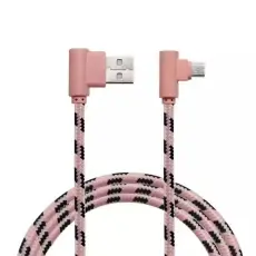  2M Micro USB Vinklad Kabel - Ros&eacute;guld