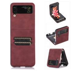  Samsung Galaxy Z Flip 4 Skal L&auml;der Kortfack R&ouml;d