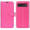  Google Pixel 8A Litchi Läder Fodral Rosa