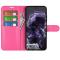  Google Pixel 8A Litchi Läder Fodral Rosa