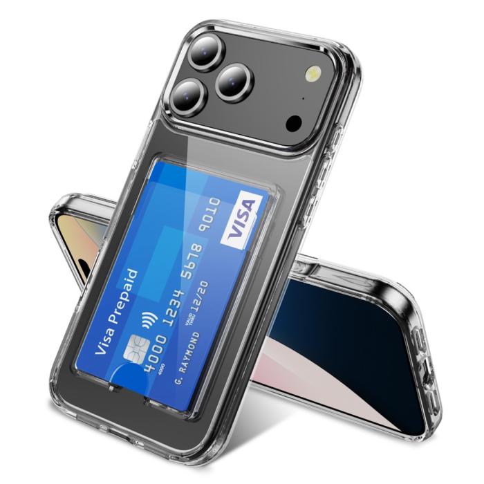 Bild 2,  iPhone 17 Pro Max Skal Med Korthållare Transparent