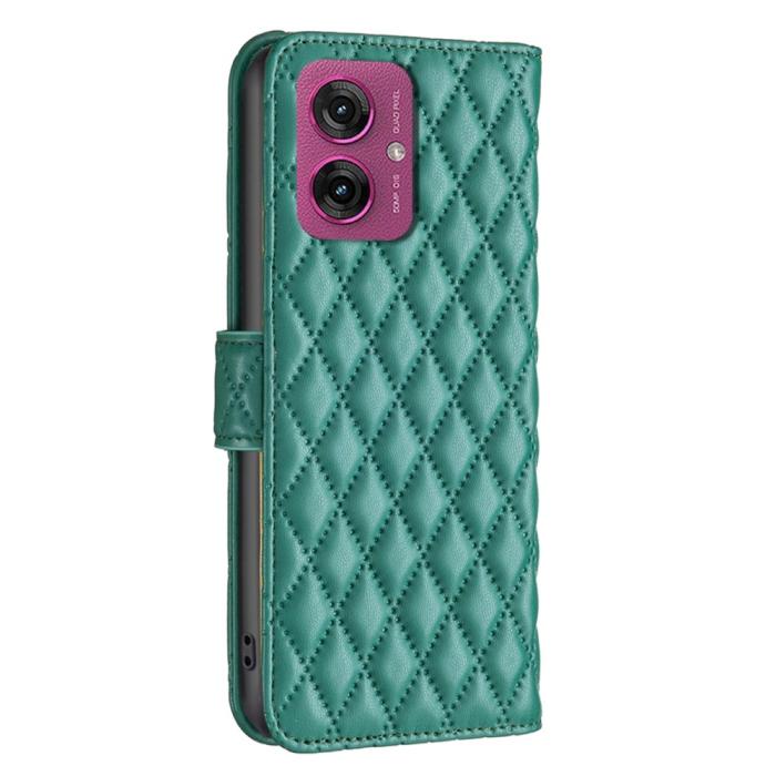 Bild 6,  Motorola Moto G55 5G Fodral Diamond Läder Grön
