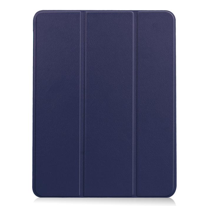 Bild 2,  iPad Air 2026-2020 Fodral Tri-Fold Litchi Mörk Blå