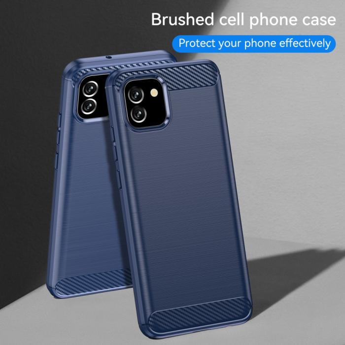 Bild 6,  Samsung Galaxy A03 Skal Borstad Stål Textur Blå