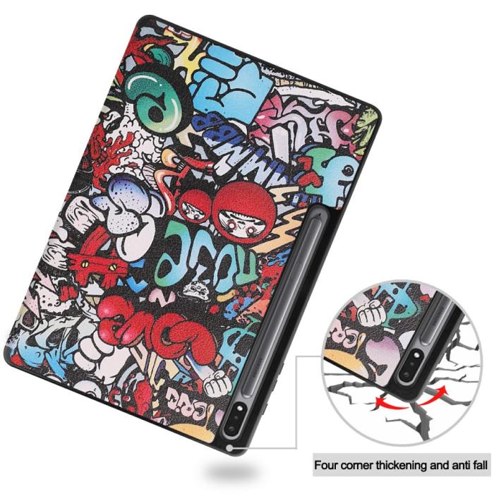 Bild 3,  Samsung Galaxy Tab S7 Plus / Tab S8 Plus Fodral Tri-Fold Pennhållare