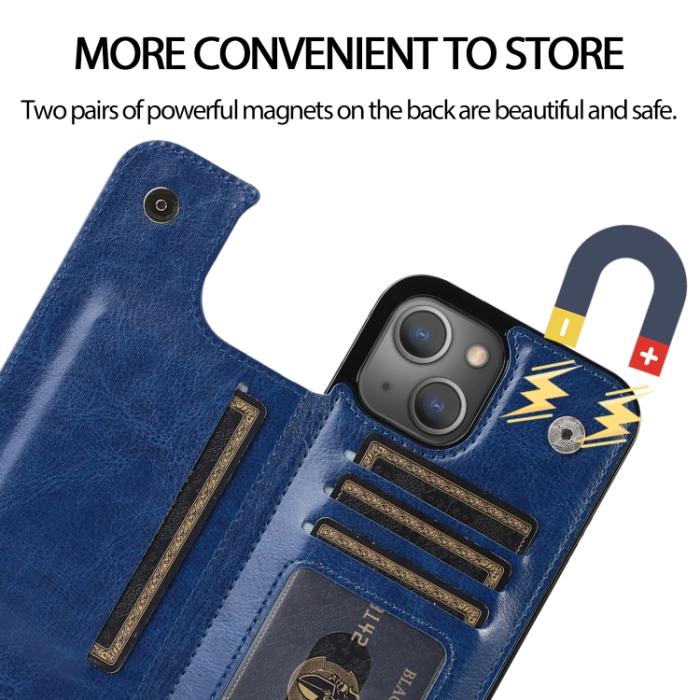 Bild 6,  iPhone 14 Plus Skal Med Plånbok Blå