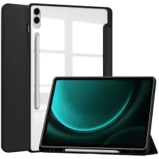  Galaxy Tab S9 FE Plus Fodral Hybrid Pennh&aring;llare Svart