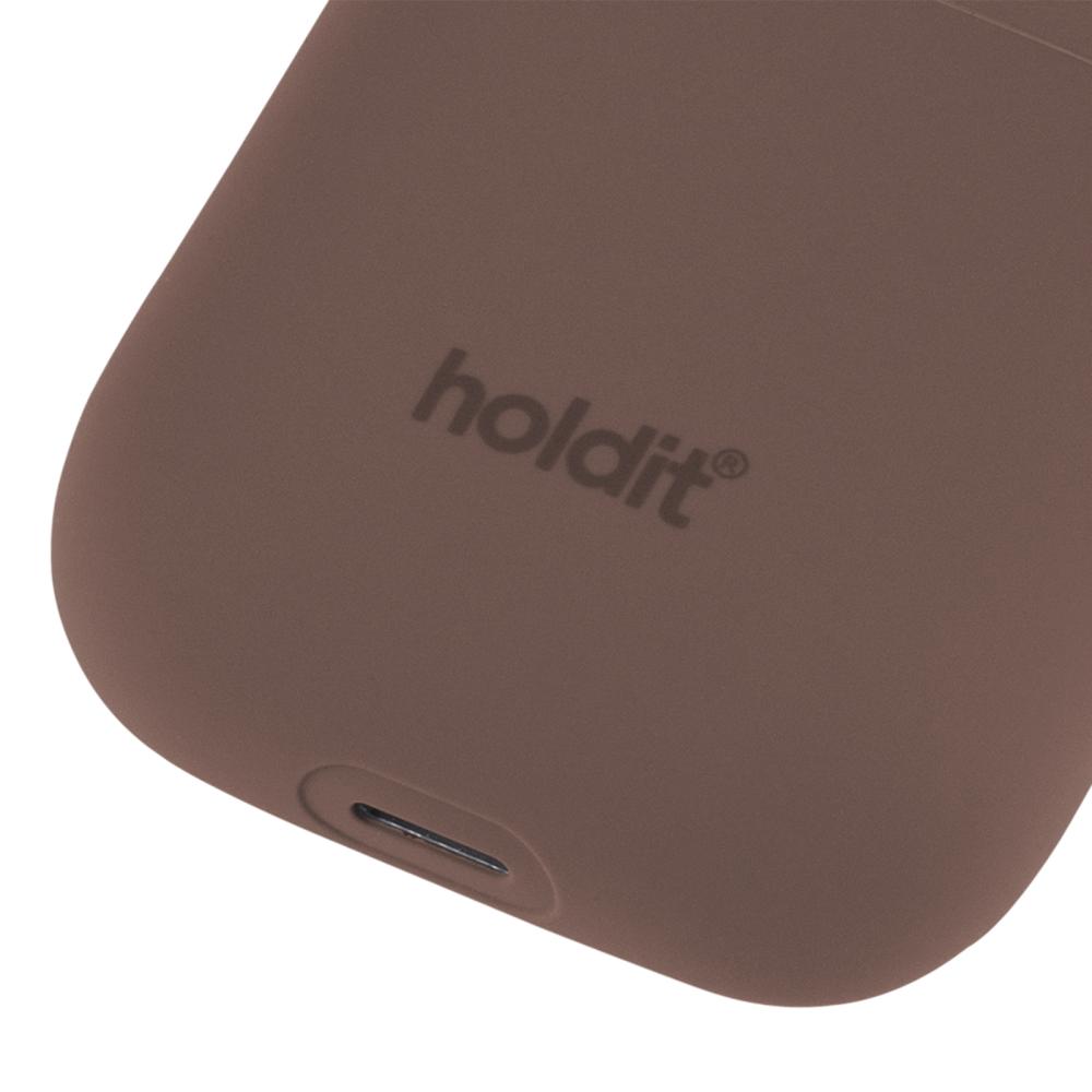 holdit holdit AirPods 1/2 Skal Silikon Nygård Dark Brown