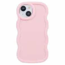  iPhone 15 Mobilskal Wavy Ljusrosa