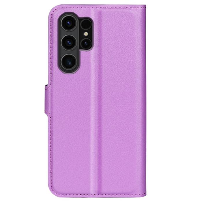 Bild 6,  Samsung Galaxy S24 Ultra Fodral Läder Litchi Lila