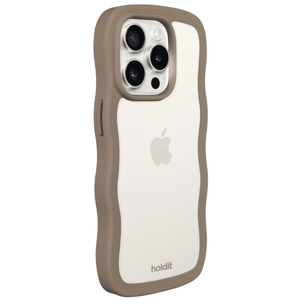 holdit holdit iPhone 15 Pro Skal Wavy Mocha Brown Transparent