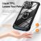  iPhone 15 Pro Max Skal Shockproof Ring Hybrid Svart