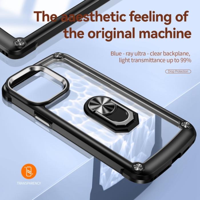 Bild 4,  iPhone 15 Pro Max Skal Shockproof Ring Hybrid Svart