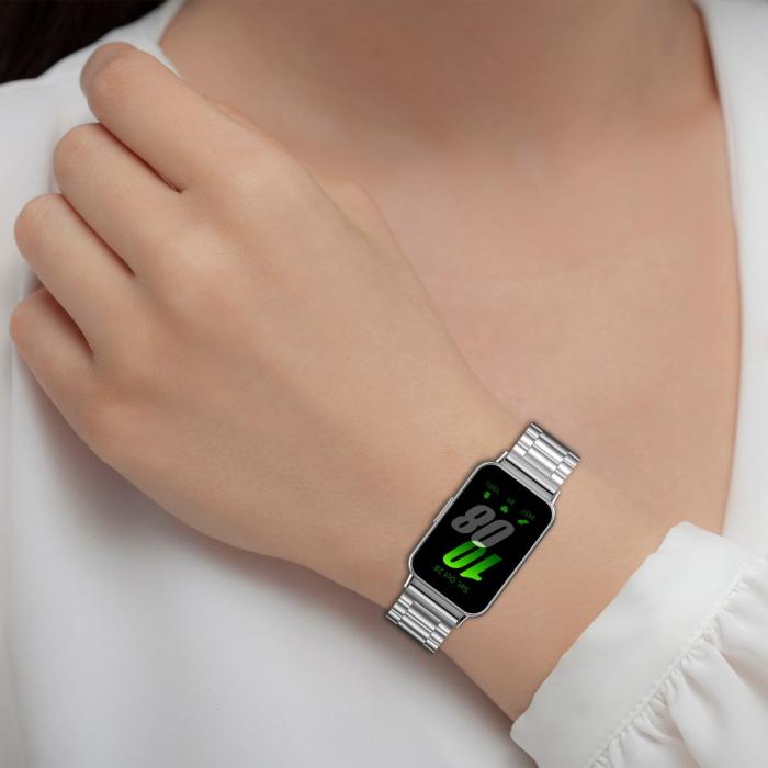 Bild 6,  Samsung Galaxy Watch Fit 3 Klockarmband Rostfritt Stål Silver