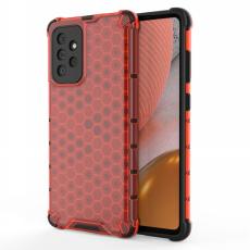  Samsung Galaxy A72 - Armor Honeycomb Textur Skal - R&ouml;d
