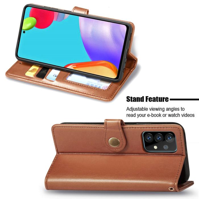 Bild 5,  Samsung Galaxy A72 - Solid Plånboksfodral - Brun