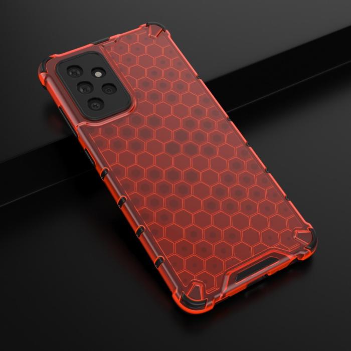 Bild 3,  Samsung Galaxy A72 - Armor Honeycomb Textur Skal - Röd