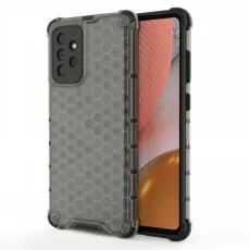  Samsung Galaxy A72 - Armor Honeycomb Textur Skal - Svart