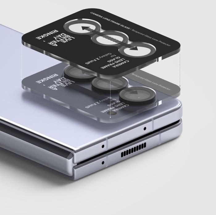 Bild 4, Ringke Ringke Samsung Galaxy Z Fold 5 Linsskydd Härdat Glas Svart