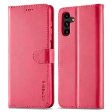 LC.IMEEKE LC.IMEEKE Samsung Galaxy A34 5G Fodral L&auml;der Rosa/R&ouml;d