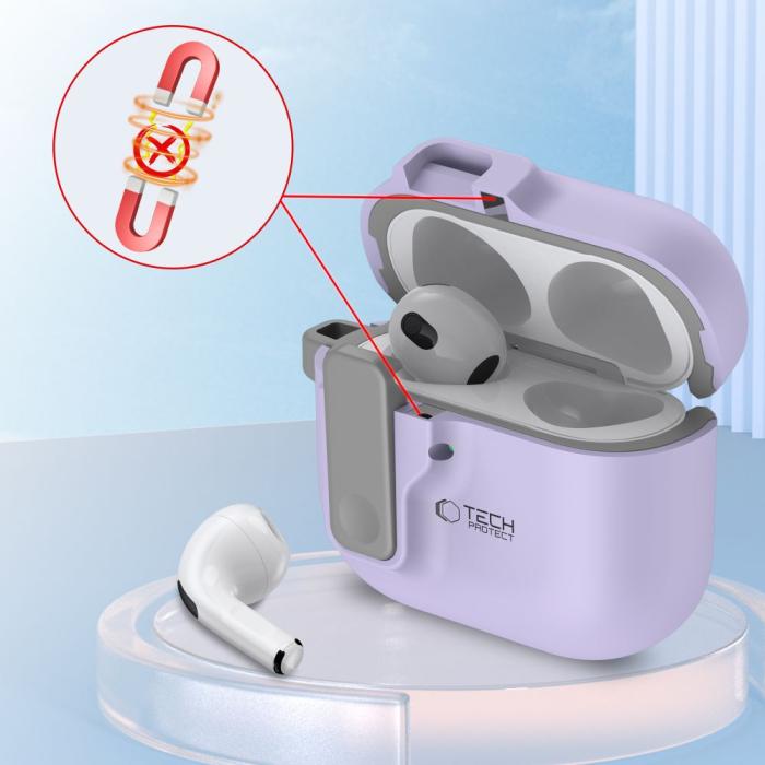 Bild 5, Tech-Protect Tech-Protect AirPods 4 Skal Slim Hook Lavender