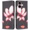  iPhone 16 Plus Fodral Med Tryck Rosa Blomma