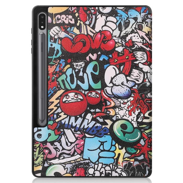 Bild 4,  Samsung Galaxy Tab S7 Plus / Tab S8 Plus Fodral Tri-Fold Pennhållare