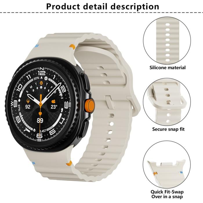 Bild 4, KALEBOL KALEBOL Galaxy Watch 8 46/44/40 mm Armband Wave Blå