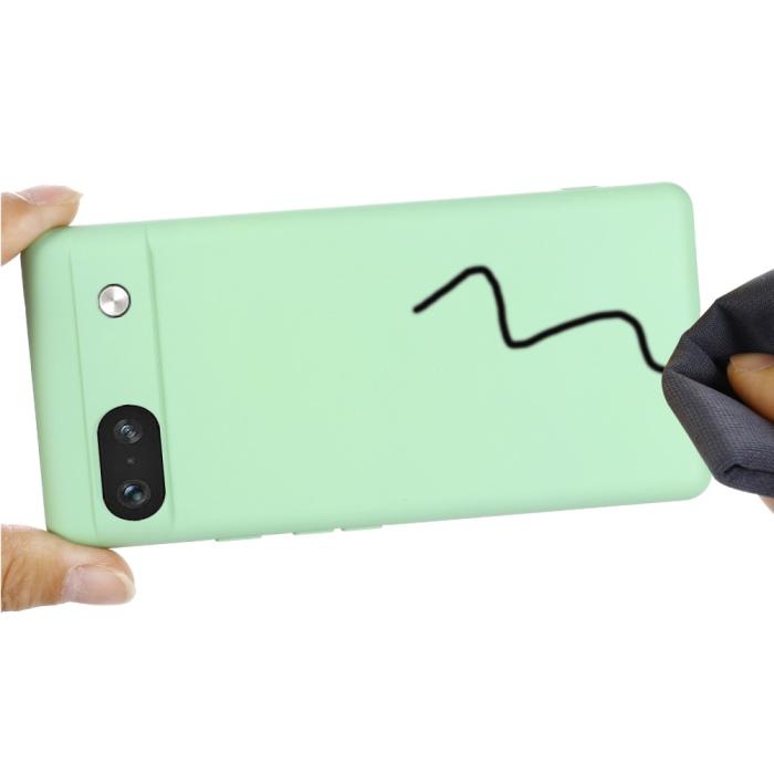 Bild 5,  Google Pixel 7A Skal Liquid Silikon Med Strap Grön