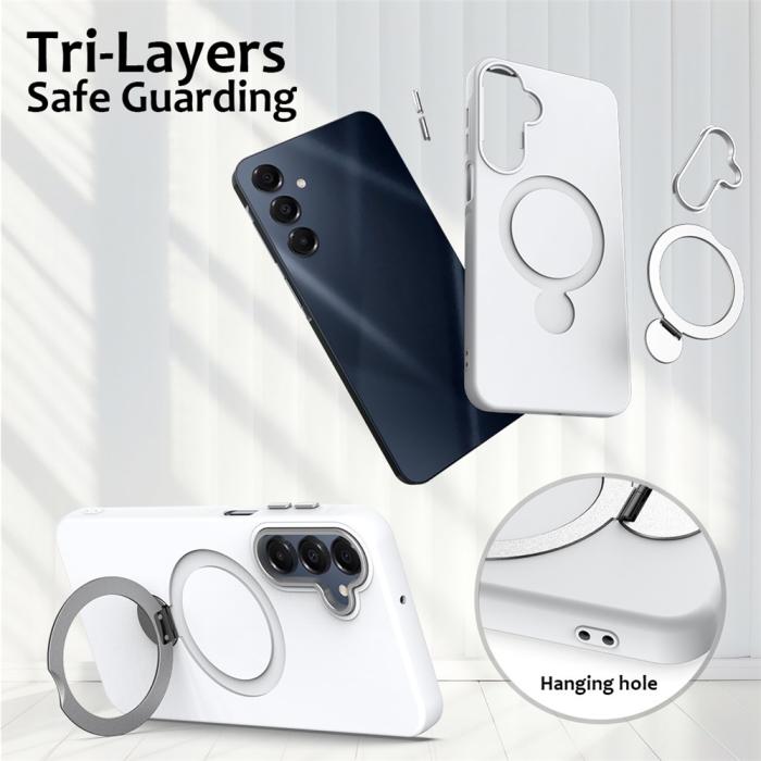 Bild 6,  Samsung Galaxy A16 Skal MagSafe Kickstand Hybrid Vit
