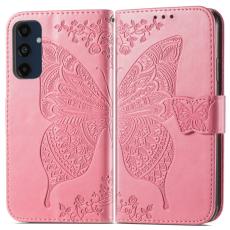  Samsung Galaxy A16 Fodral Med Fj&auml;ril Tryck Rosa