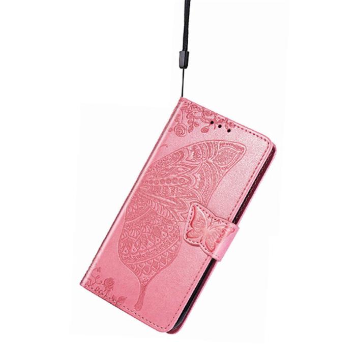 Bild 4,  Samsung Galaxy A16 Fodral Med Fjäril Tryck Rosa