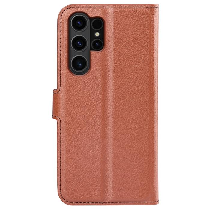 Bild 6,  Samsung Galaxy S24 Ultra Fodral Läder Litchi Brun